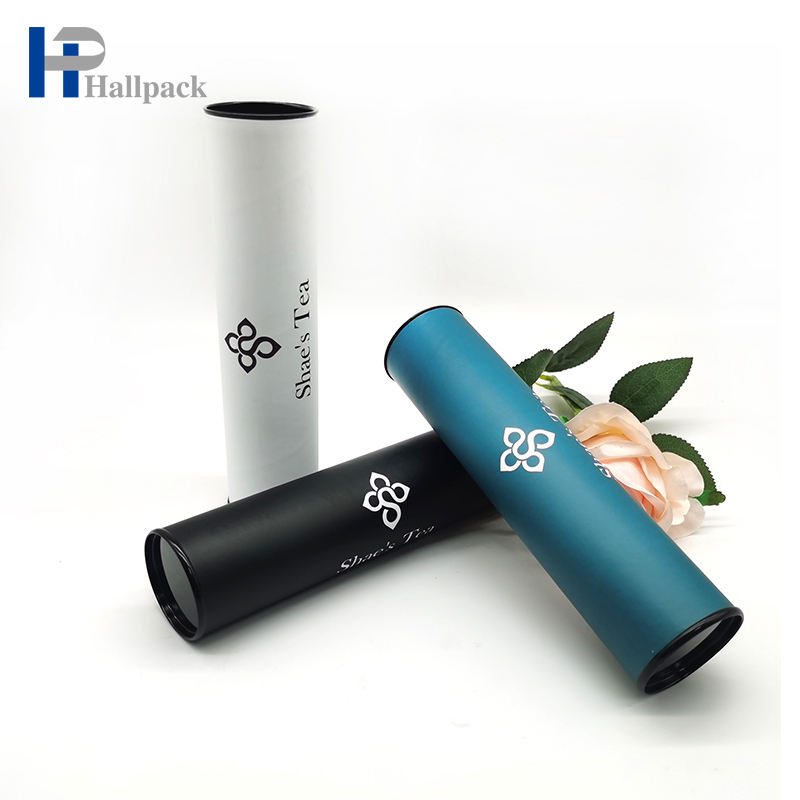 Tubo de papelão redondo kraft com tampa de ferro de luxo de tamanho personalizável para embalagem de tubo de papel com tampa metálica de alimentos domésticos