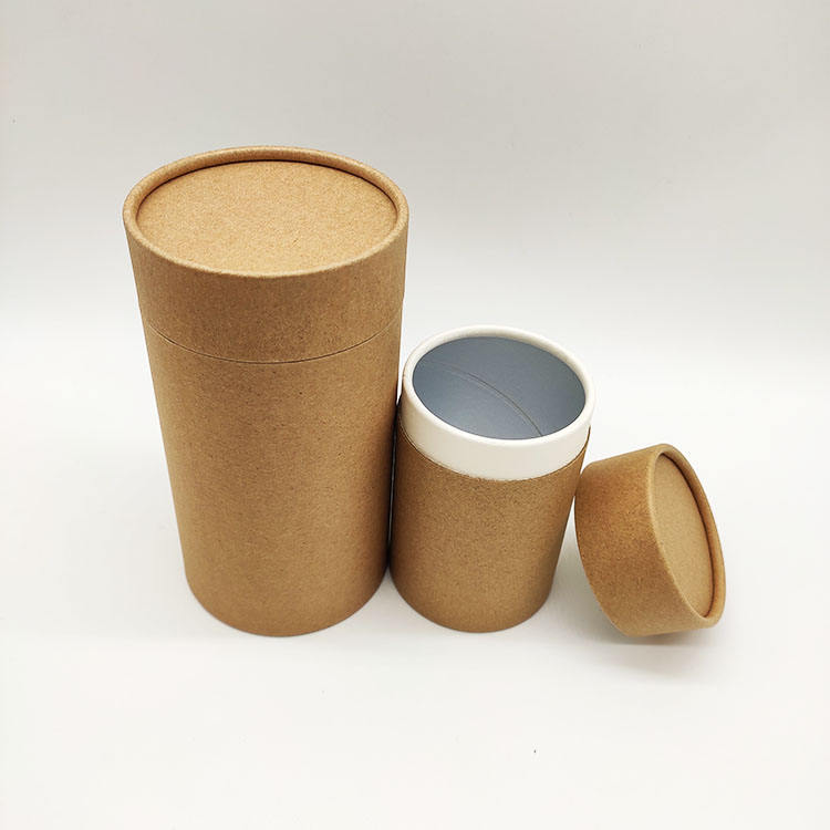 Caixa de chá de alta qualidade embalagem personalizada 100% cilindro reciclado tubo de café de papel