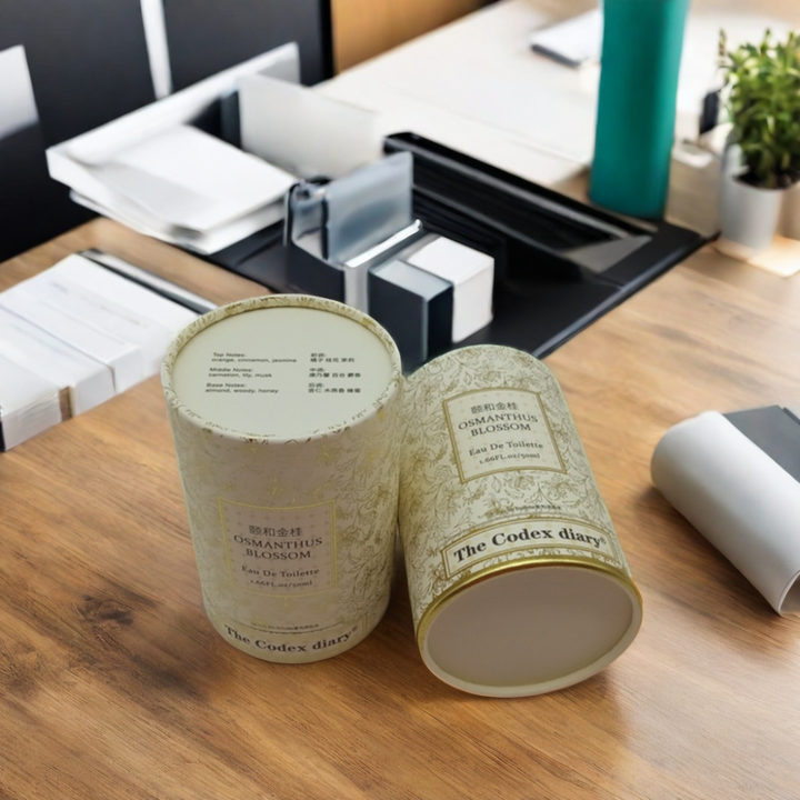 Caixa de embalagem de cilindro impresso de grau alimentício, logotipo rígido personalizado, café, chá, papelão redondo, tubos de papel artesanal