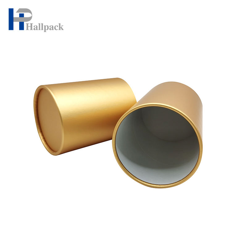 Caixas organizadoras rígidas redondas de papel reciclado de alta qualidade conjunto de tubo de papel redondo personalizado tubo de papelão cilindro de embalagem de chá