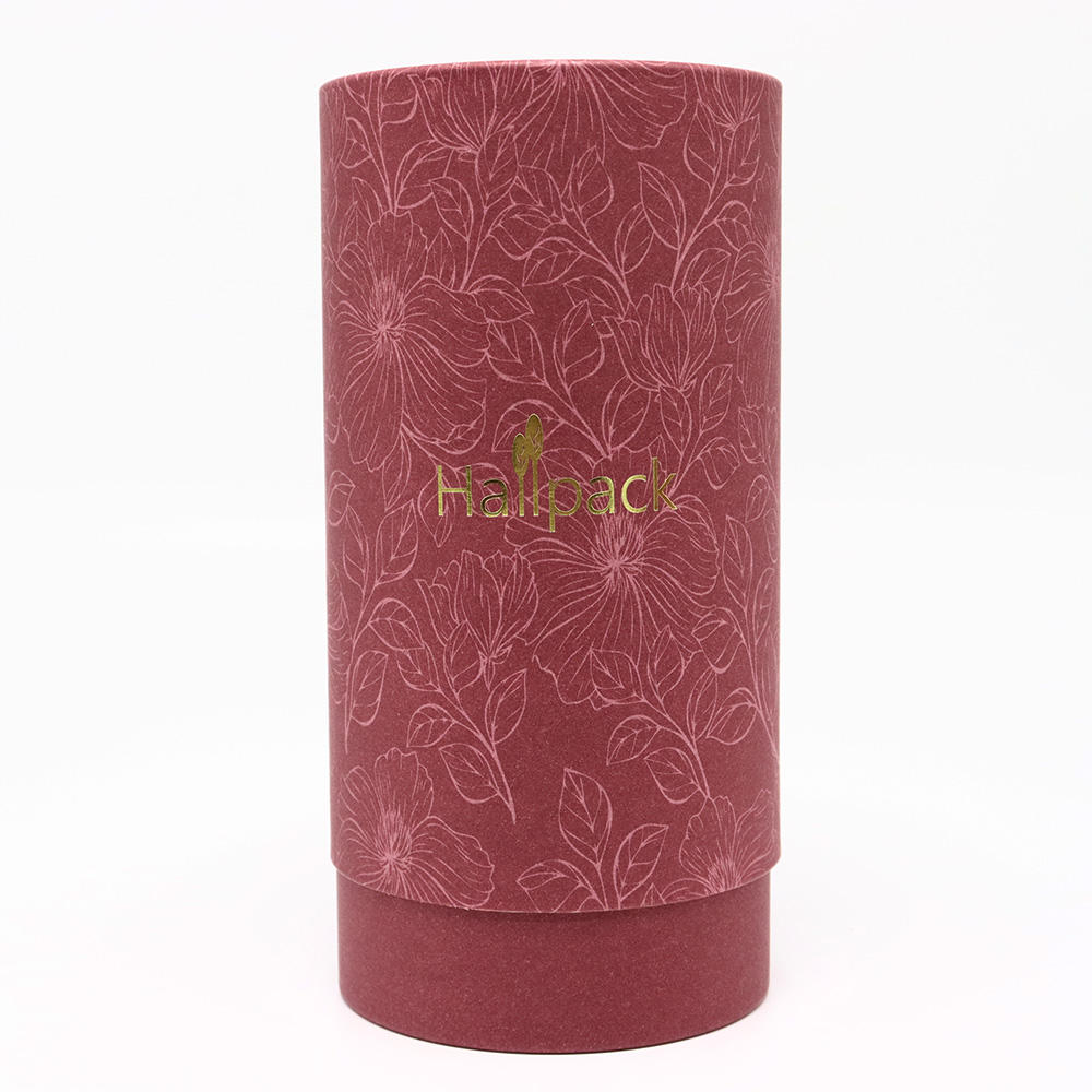 Cartão Kraft reciclável para caixas de tubo de embalagem de camisetas de armazenamento biodegradável redondo papel artesanal em relevo