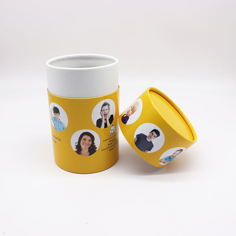 Tubo de caixa de papel kraft marrom de alta qualidade, personalizado, caixa redonda branca, cilindro biodegradável preto, embalagem de tubo de papel