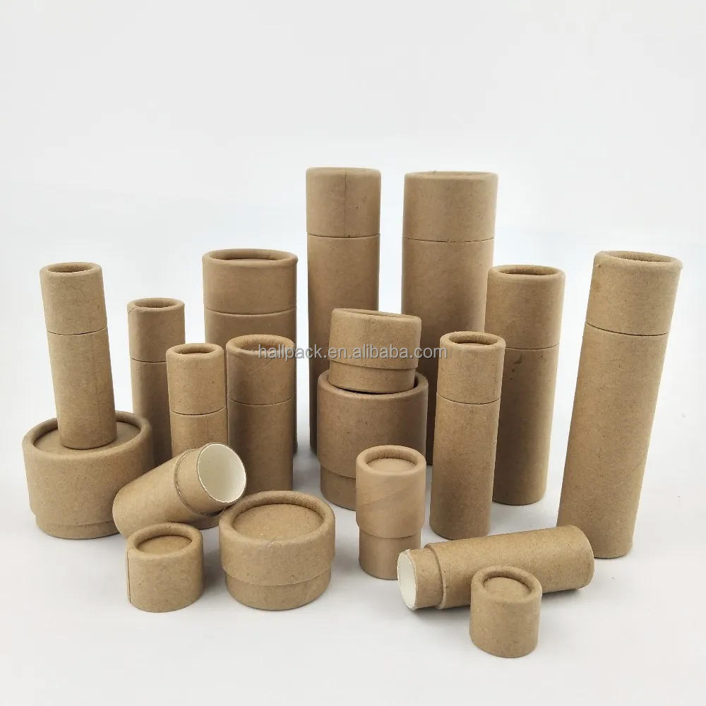 1oz 30ml brilho labial marrom push up tubo de papel reciclado de alta qualidade redondo rígido organizador caixas conjunto tubo de papel