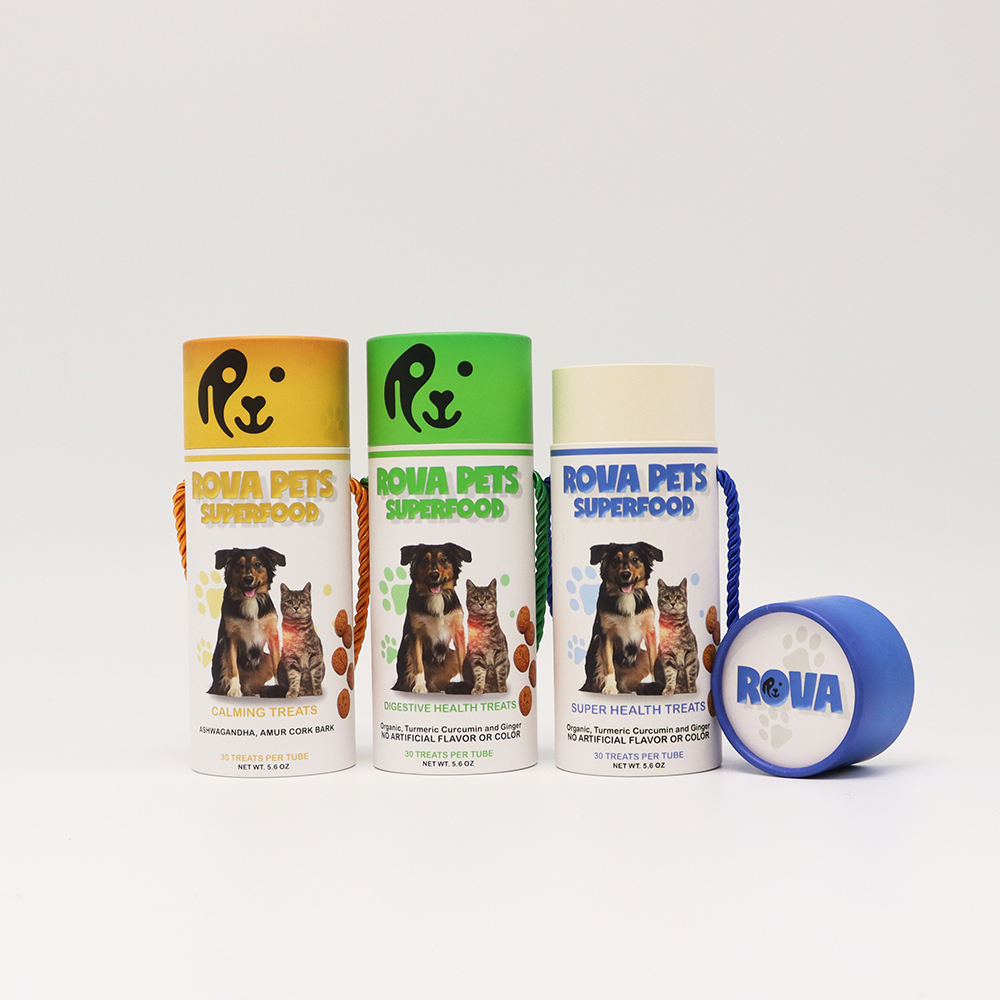 Tubos de empacotamento Eco amigável biodegradável da caixa do cilindro do cartão de Kraft do produto comestível Embalagem do tubo de papel dos alimentos para animais de estimação