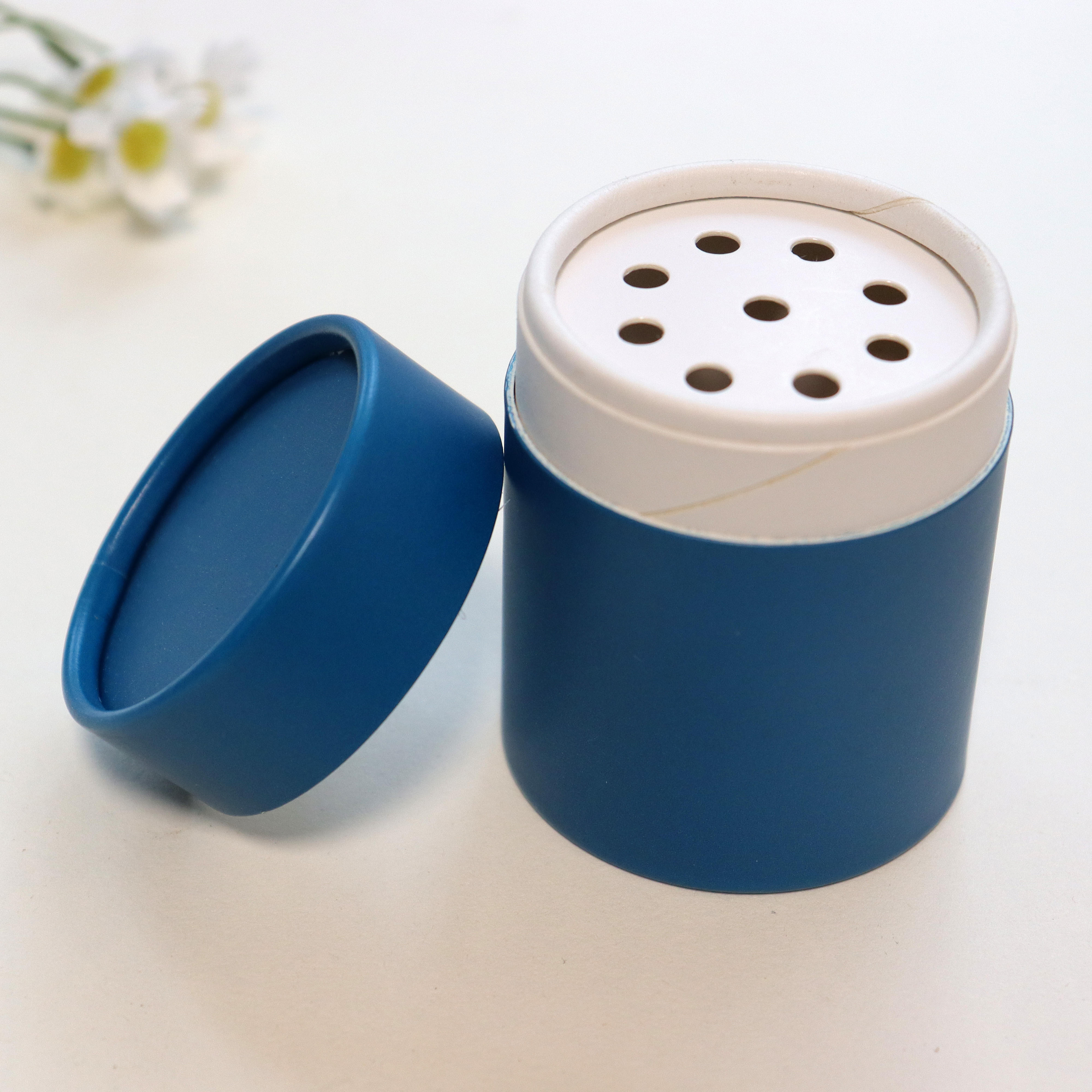 Material Kraft personalizado ColorSmall Salt Spice Shaker Pó Cosméticos Embalagem Caixa de cilindro de tubo de papel