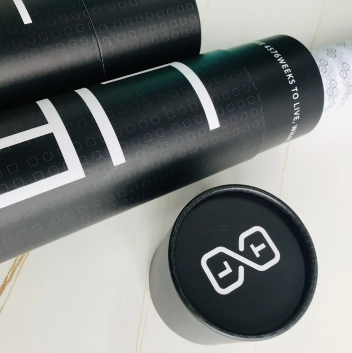 Tubos de papel de grau alimentício Kraft personalizados, embalagem de papelão, tubo de papel cilíndrico redondo