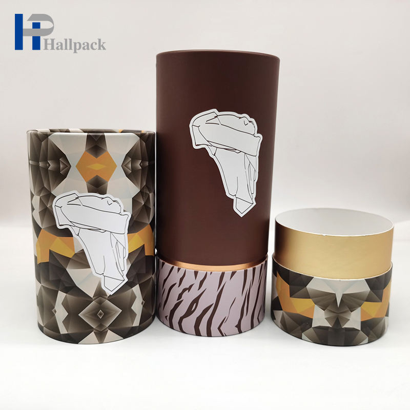 Embalagem de roupas personalizadas ecológicas, caixa de cilindro de papelão, tubo de papel para camisetas, roupas íntimas, meias, toalha