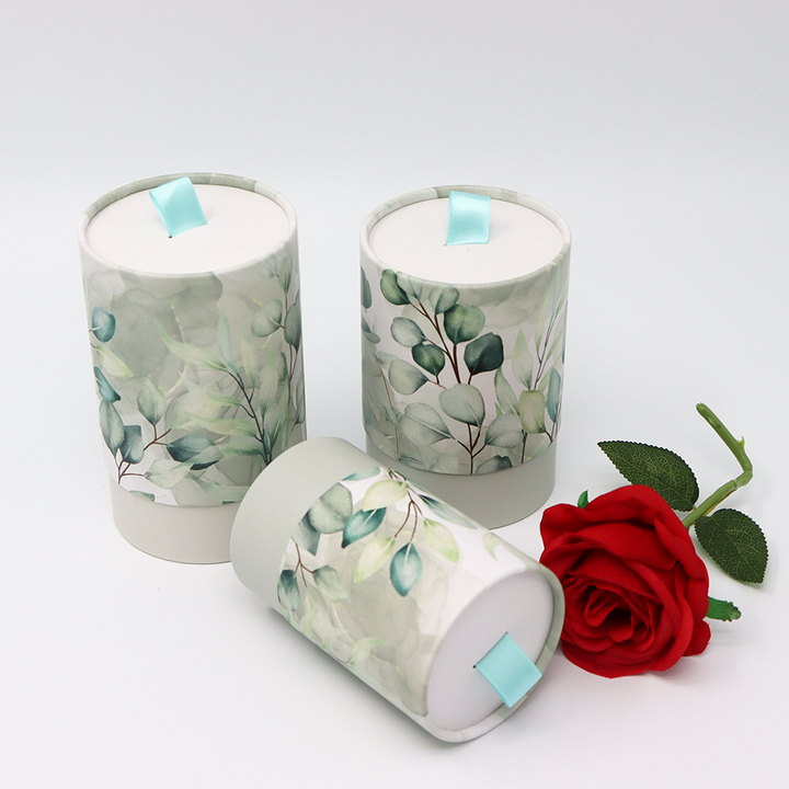 Caixa feita sob encomenda amigável do cilindro do cartão do produto comestível de Eco com tubo do papel da fita que empacota para o chá do café