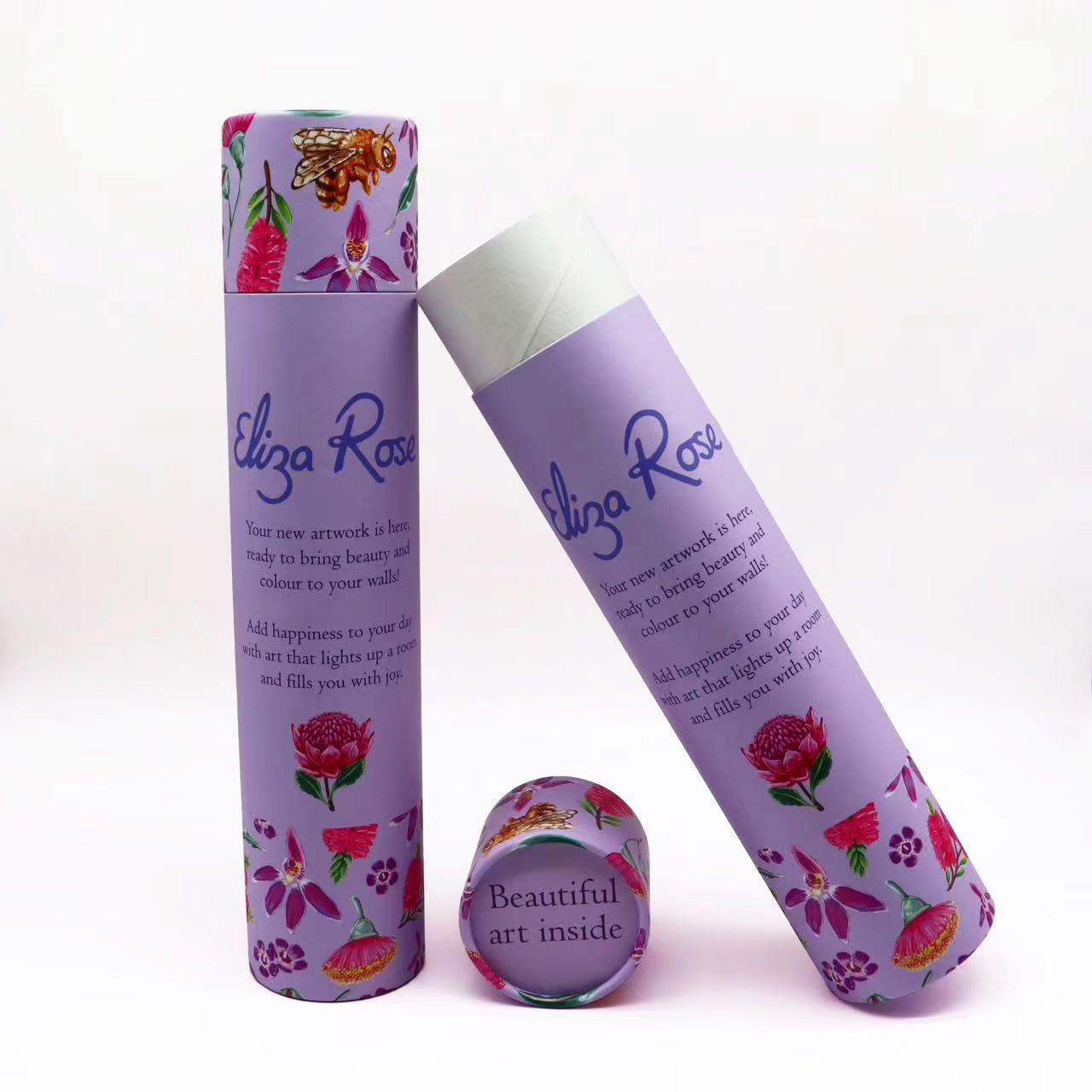 Tubos de papel vendável Hallpack com tampa Tubos de envio de mala direta Tubos de papelão para pôster