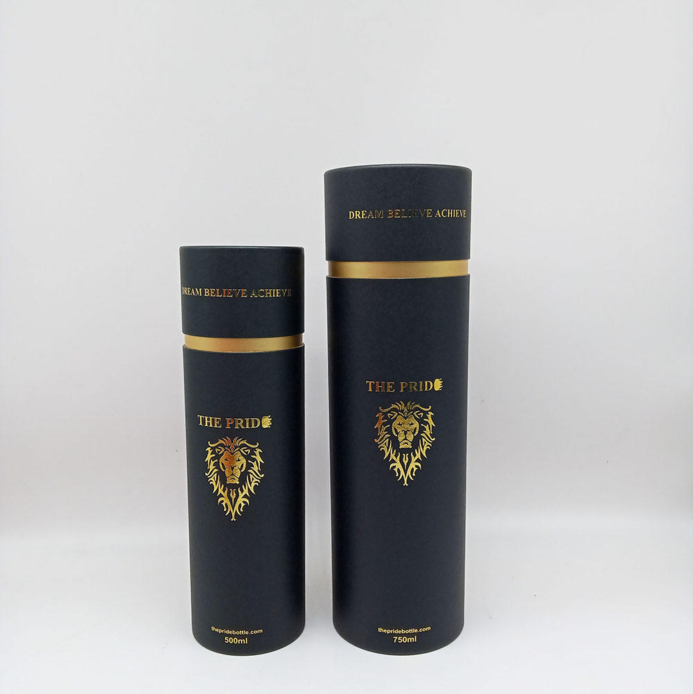 Materiais reciclados biodegradáveis ​​do tubo de papel do cilindro do cartão de Kraft carimbaram a cópia para o empacotamento do presente da garrafa térmica da vela &