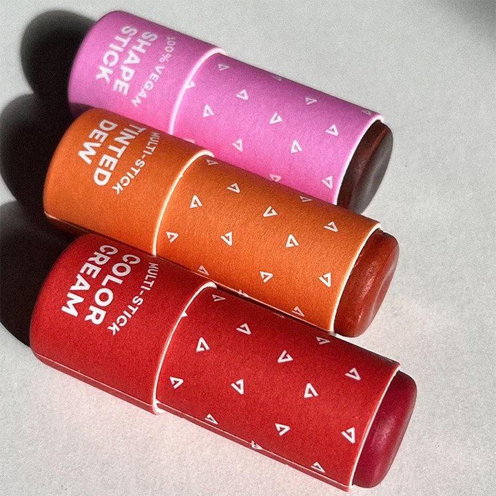Tubo de bálsamo labial personalizado de papel livre de plástico biodegradável formato redondo push up cilindro barra de loção tubo de papel de embalagem