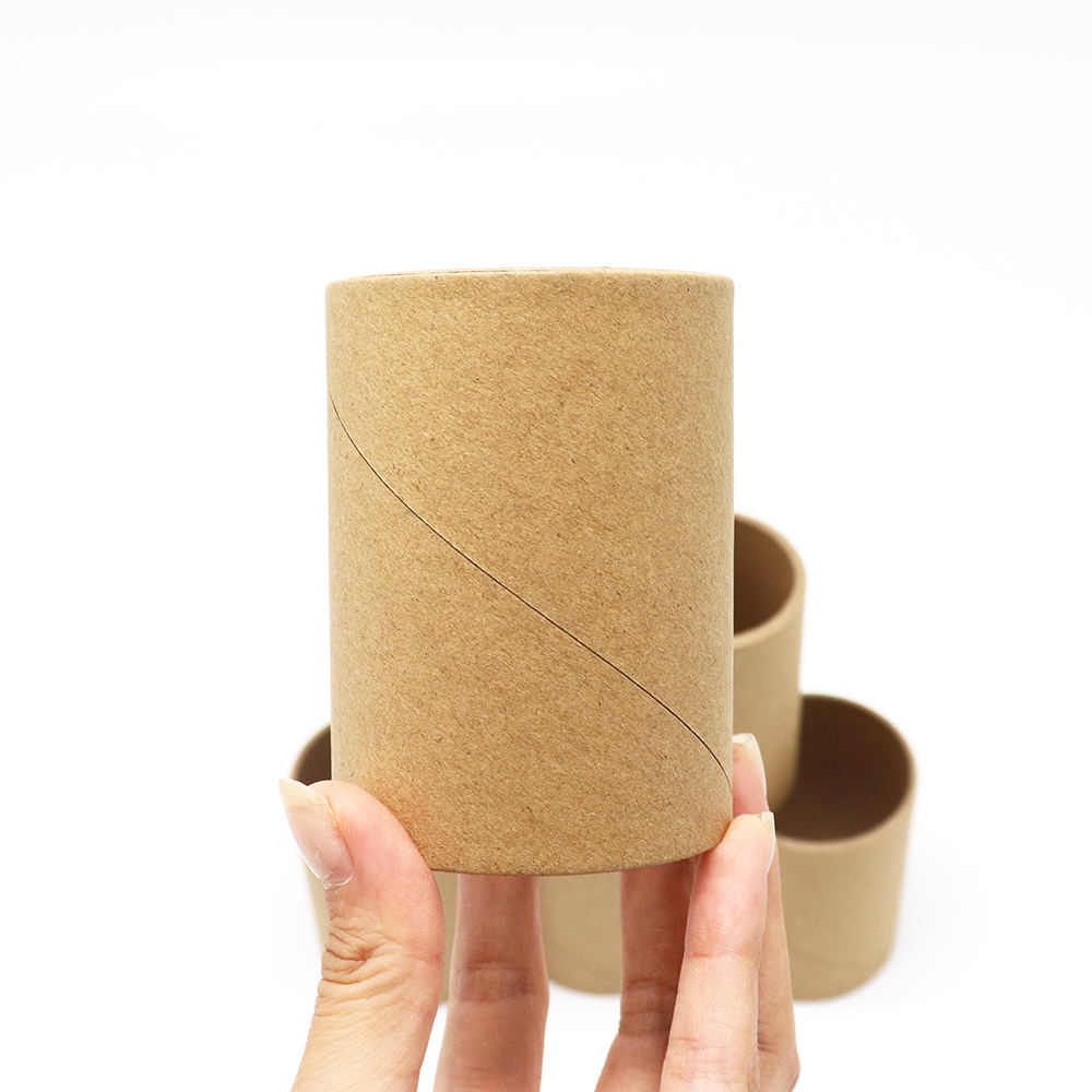 Embalagem de papel redondo personalizado, caixa de tubo de cilindro de papelão, tubo de papel kraft por atacado