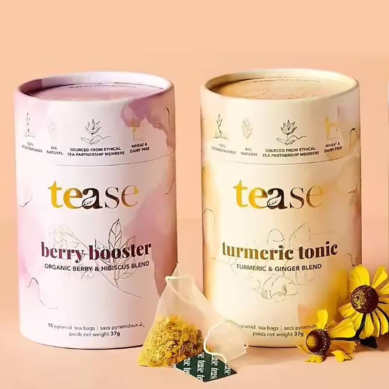Embalagem biodegradável do cilindro do chá do produto comestível para o tubo redondo do chá caixa feita sob encomenda do tubo do papel de embalagem tubo redondo