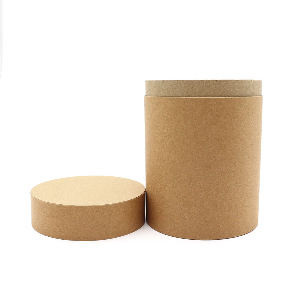 Embalagem de tubo redondo de papelão biodegradável de tamanho personalizado ecologicamente correto com borda plana de tubo redondo de proteína em pó café chá embalagem de tubo de papel