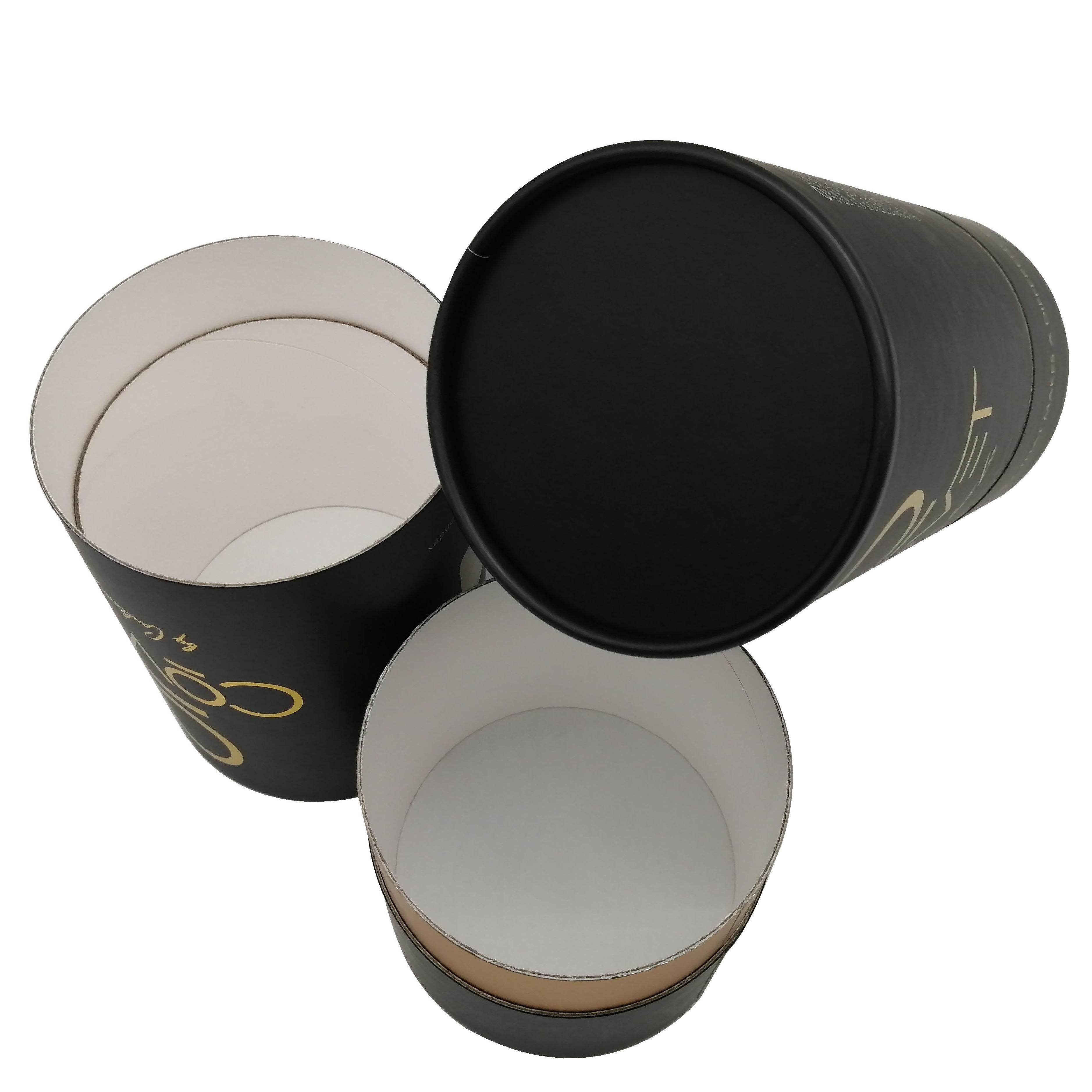 Caixa redonda impressa personalizada de venda quente de papelão cilíndrico reciclado marrom ecológico para embalagens de camisetas e artesanato