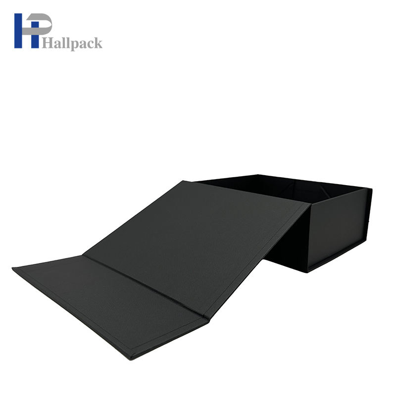 Caixa de papel de embalagem para impressão de logotipo personalizado por atacado Caixa de papel dobrável preta