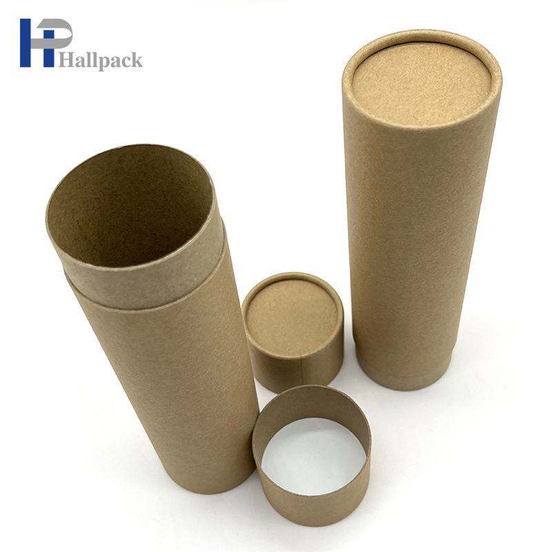 Tubo de papel redondo Kraft marrom, tubo de papel de enchimento de bálsamo de papel artístico