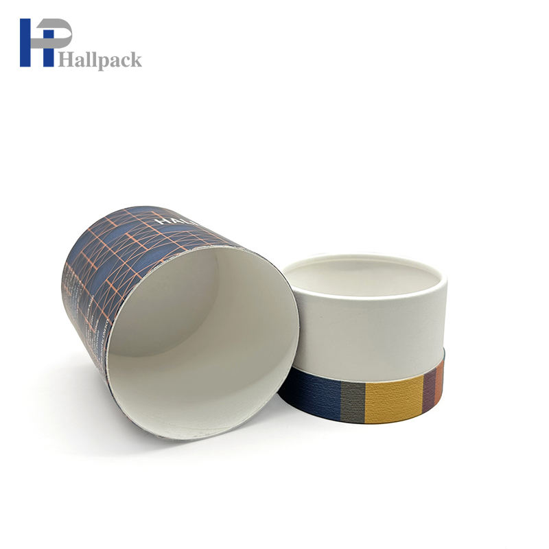 Conjunto de presente de vela com novo design, caixa de cilindro, tubo de papel de embalagem de papelão