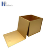 Caixa de papel de embalagem dourada dobrável por atacado caixa de papel com tampa magnética de formato quadrado