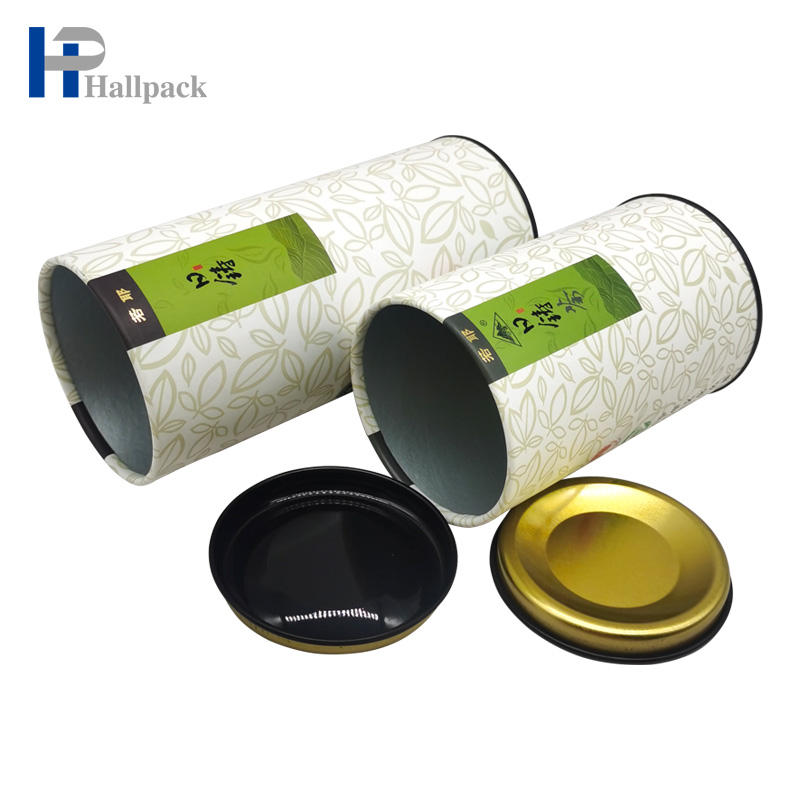 Tubo de papel de papelão Tubo de papel para conservas de alimentos com tampa de metal