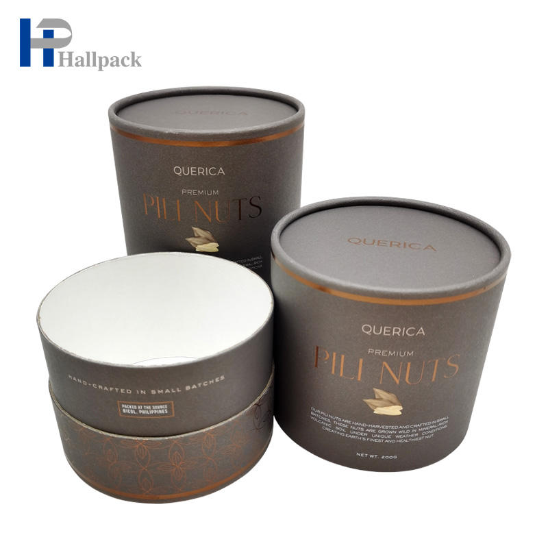 Caixa de papel grande do tubo do pacote cilíndrico da caixa do logotipo para o alho