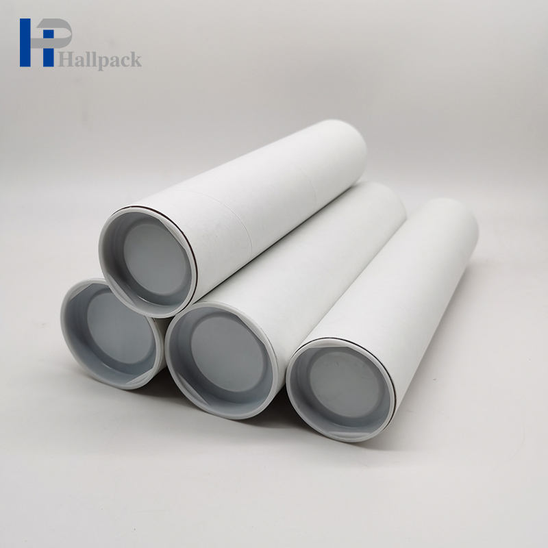 Fornecimento de fábrica cilindro biodegradável personalizado tubo de papel branco para correspondência