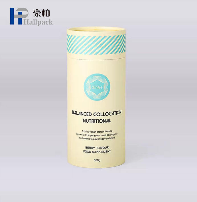 Embalagem de tubo de papel Recipiente de cilindro de papelão de qualidade alimentar para embalagem de caixa redonda de chá