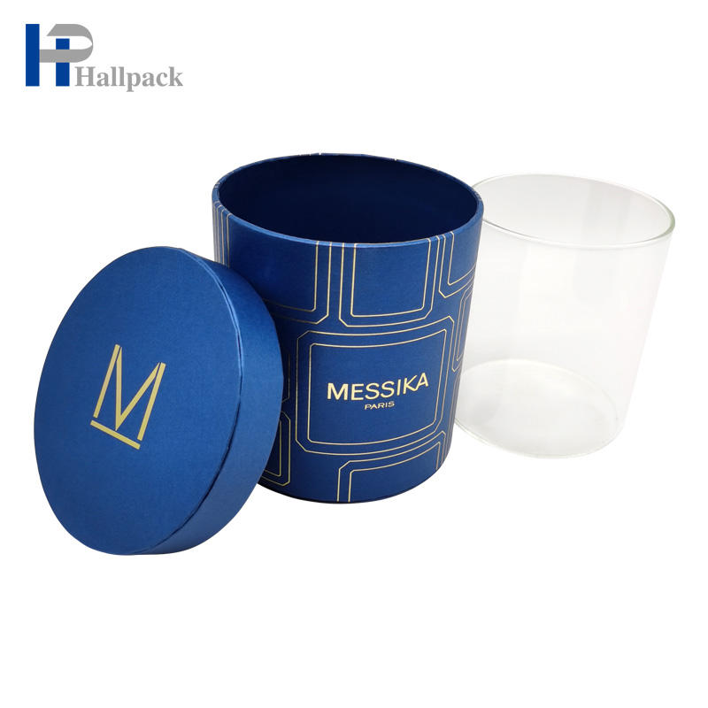 Caixa de presente em forma de cilindro de borda plana de tubo de papel de embalagem de alta capacidade personalizado com tampa tubo de papel preto