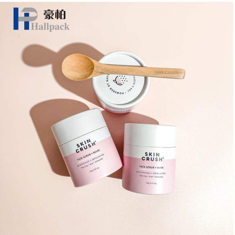 Papel cosmético luxuoso do cartão da composição e dos produtos de Skincare que empacota a caixa redonda do tubo