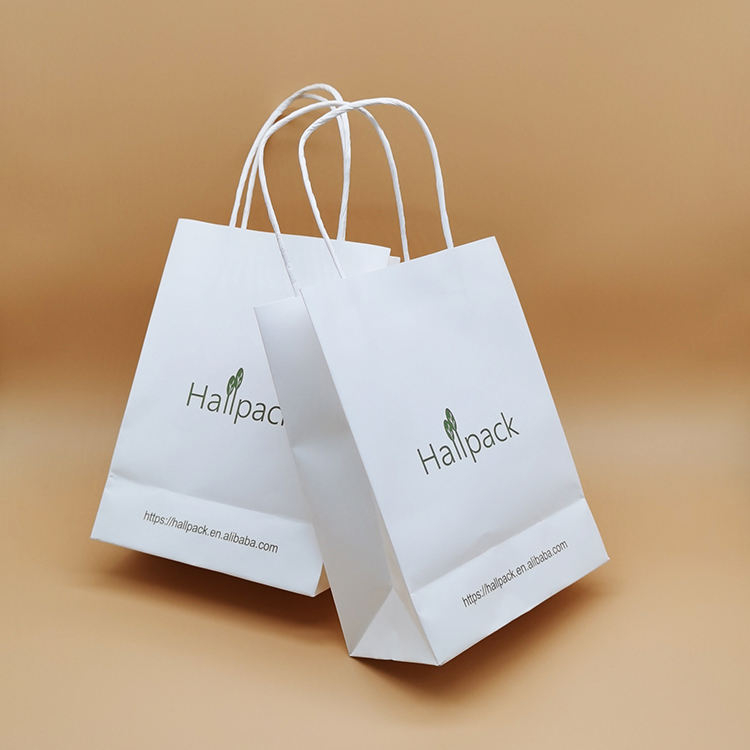 Pacote de tamanho personalizado Alça de papel Saco de papel Saco de compras de papel Kraft