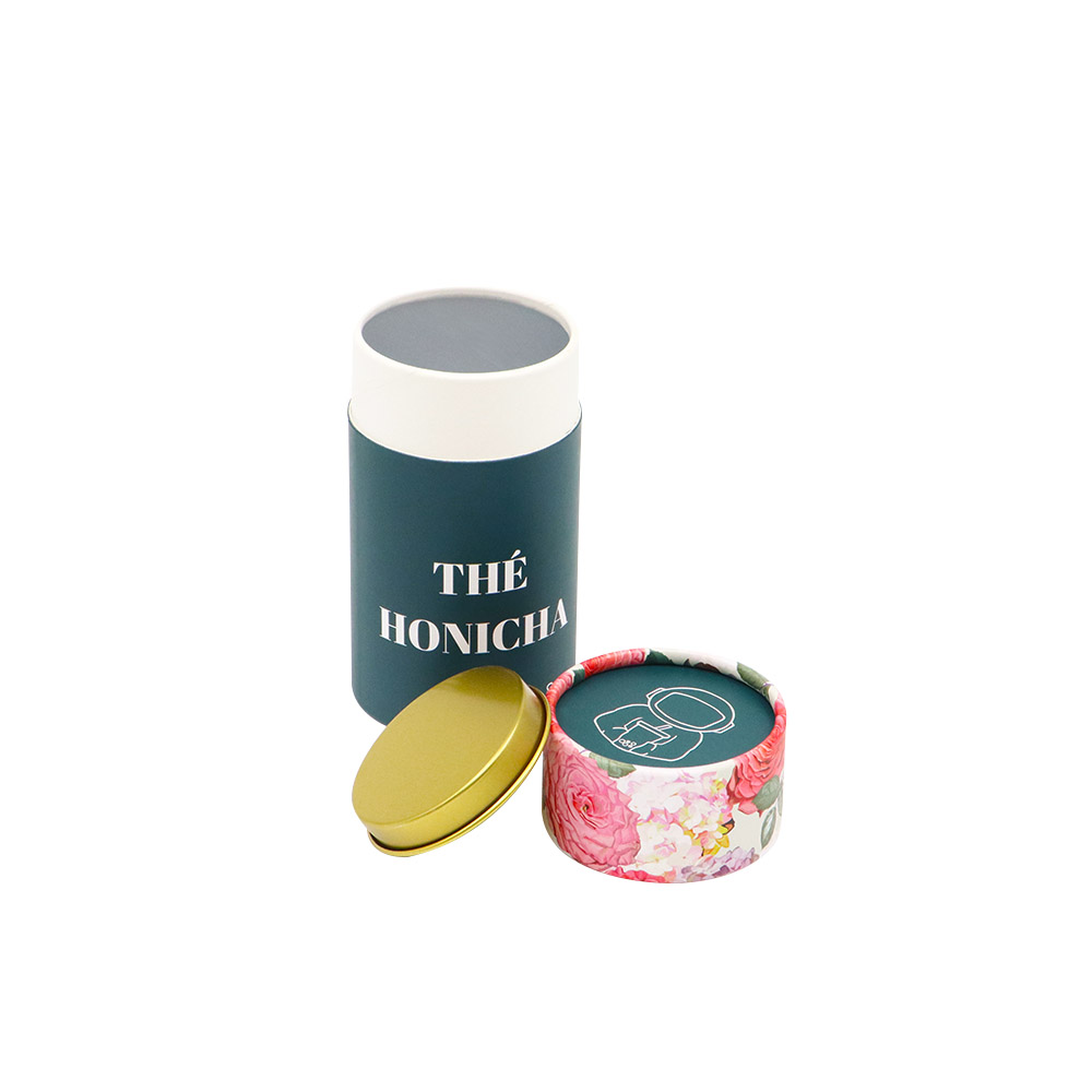 Embalagem de tubo de papel para o logotipo de papel de papel de pátio de chá solto disponível