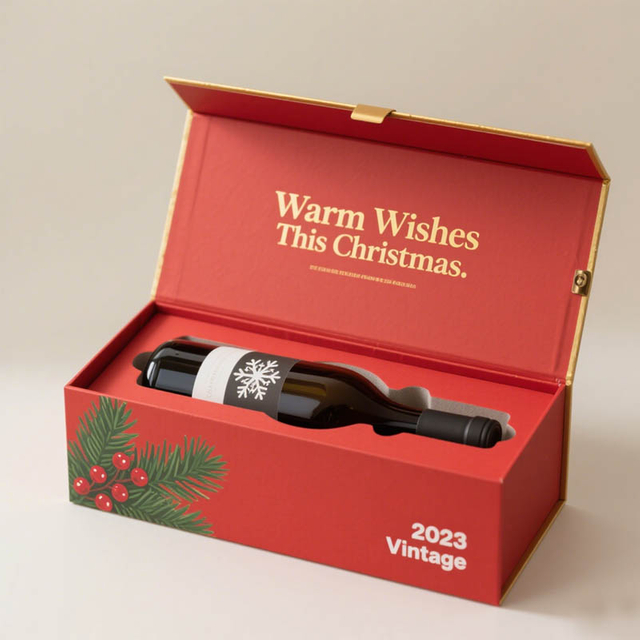 Caixas de embalagem de vinho tinto de material rígido de material reciclável Caixas de embalagem de vinho tinto
