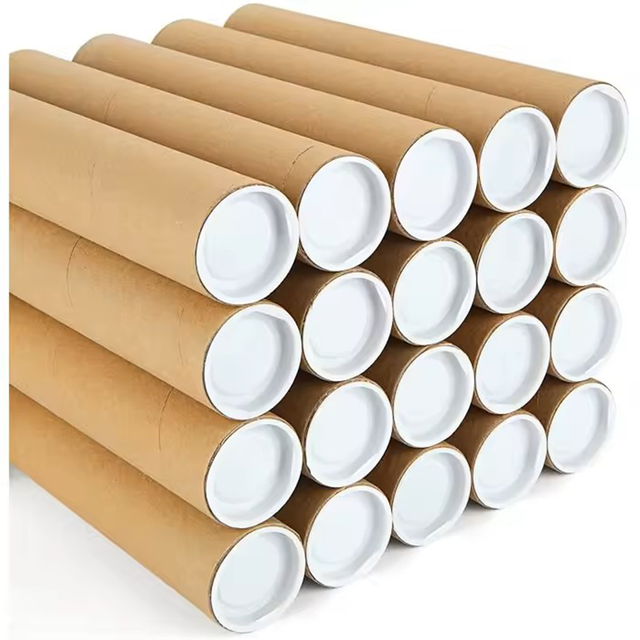 Biodegable Kraft Paperboard Mailing Paper Carmazes a granel embalagem de tubo de pôster