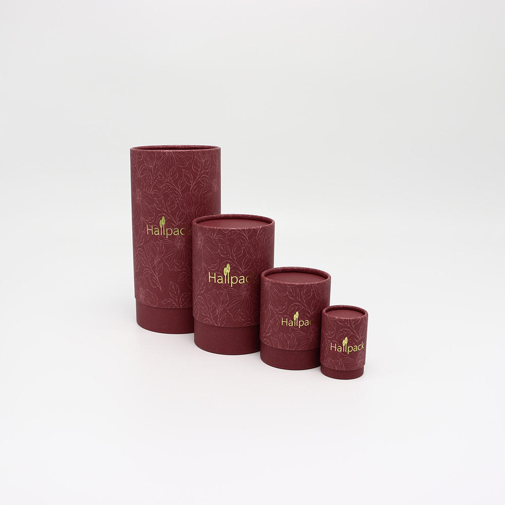 Cartão Kraft reciclável para caixas de tubo de embalagem de camisetas de armazenamento biodegradável redondo papel artesanal em relevo