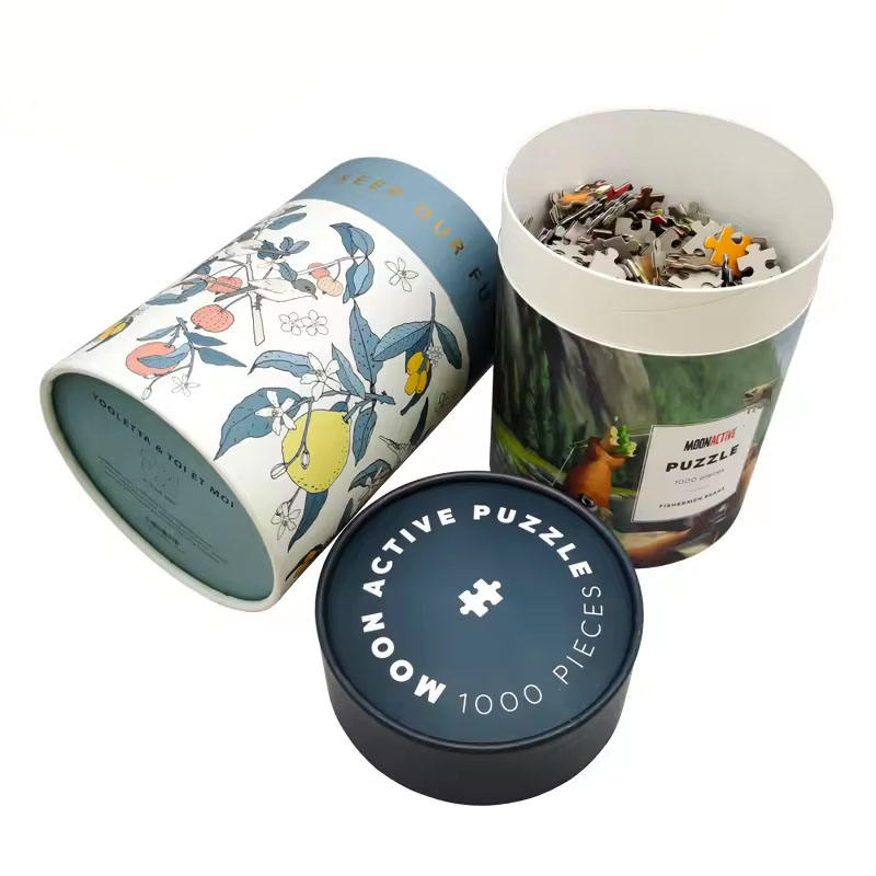 Blocos de construção quebra-cabeça tubo de papel embalagem artesanato caixa de cilindro de papelão para brinquedo