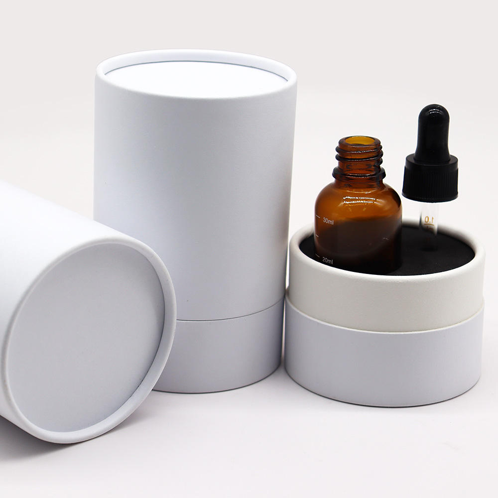 Pacote de caixa de tubo redondo embalado em papelão cosmético personalizado de alta qualidade
