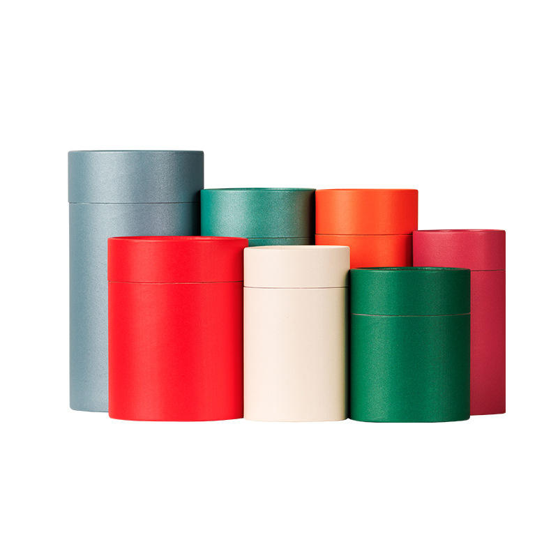 Impressão personalizada Embalagem de alimentos Embalagem de caixa de cilindro de papelão Embalagem de tubo de papel de café de nozes
