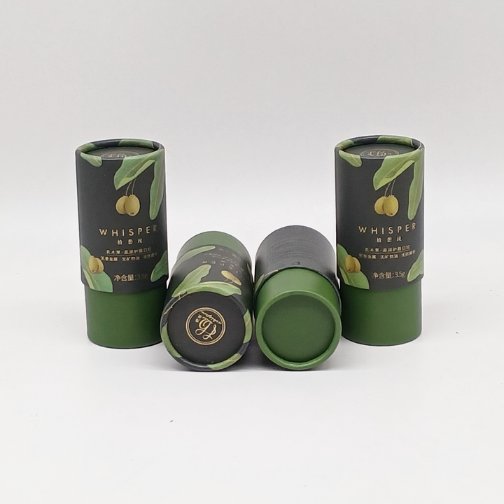 Material reciclado biodegradável, impressão personalizada, cilindro de papelão rígido Kraft, tubo de papel EVA Neto, óleo essencial de embalagem