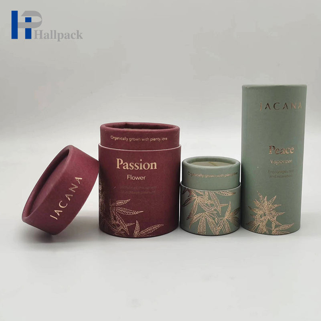 Caixa de vela para estampagem de papel kraft personalizável, impressão dourada, biodegradável, manuseio, embalagem de tubo de papel