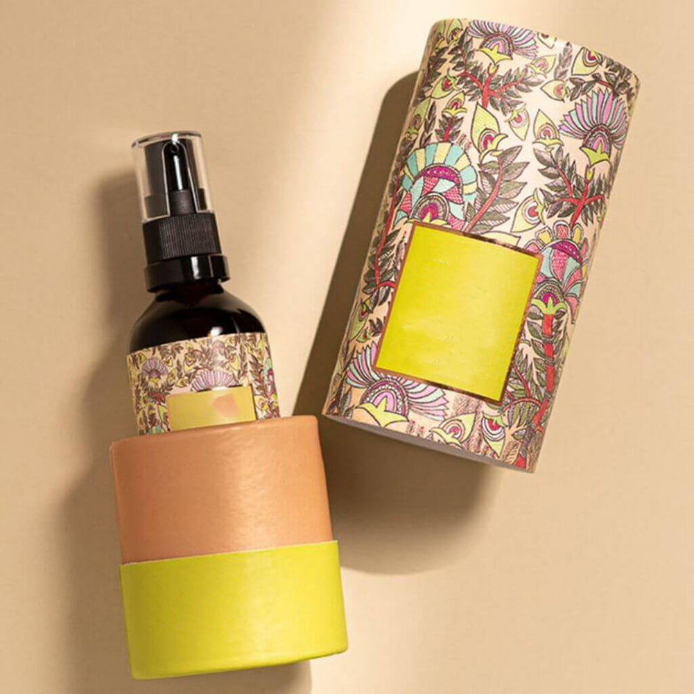 Garrafa de vidro de perfume de cilindro 15ml/30ml/50ml/100ml embalagem com caixa de tubo de papel