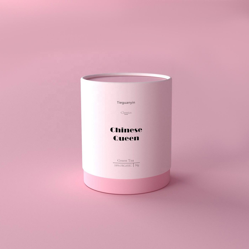 Cilindro de papelão reciclável para impressão personalizada, cilindro de embalagem de tubo de papel para especiarias, chá, café, caixa redonda de papel