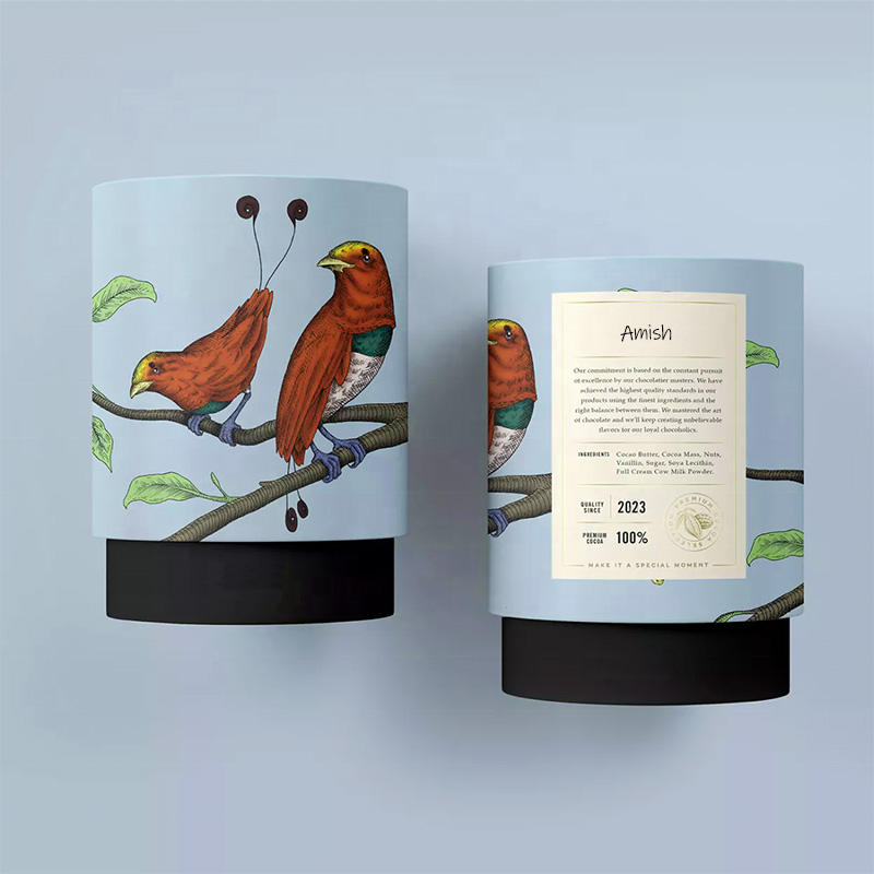 Embalagem de tubo de papelão de papel para alimentos, cilindro biodegradável, caixa de tubo de vasilha de chá premium, embalagem para pacote de chá solto