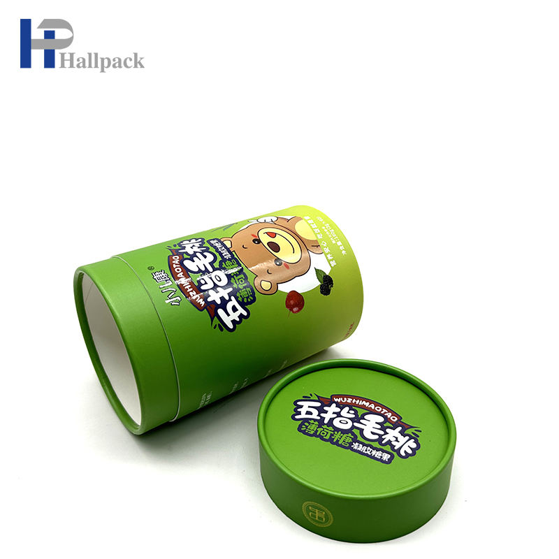 Bom fornecimento de embalagem redonda, biscoitos doces, lanches, cilindro de papel de qualidade alimentar, tempero personalizado, cilindro de papel