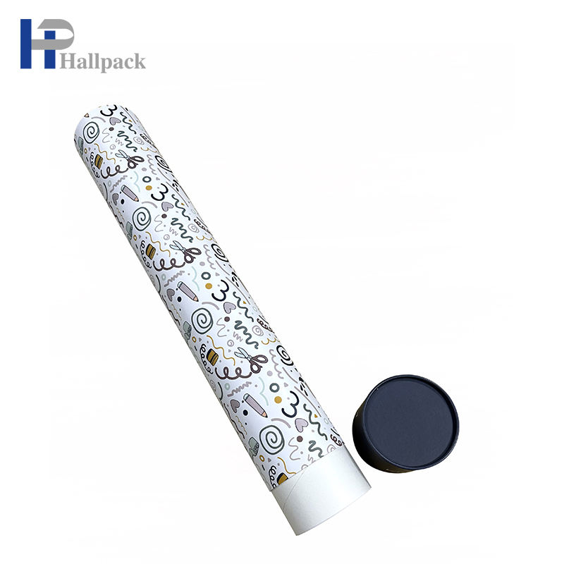 Pacote redondo de artesanato com logotipo personalizado Tubo de papel Kraft Tubo de papel longo