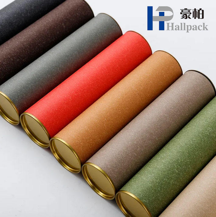 Papelão de grau alimentício reciclado, material ecológico, cilindro redondo de alta qualidade, embalagem de chá, tubo de papel kraft