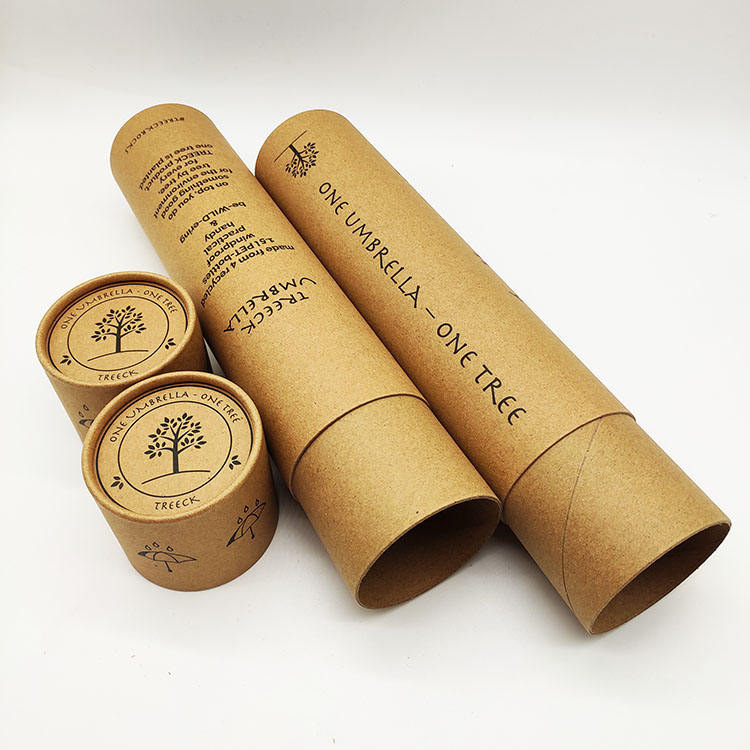 Tubo de embalagem guarda-chuva Kraft completo mais barato personalizado com impressão