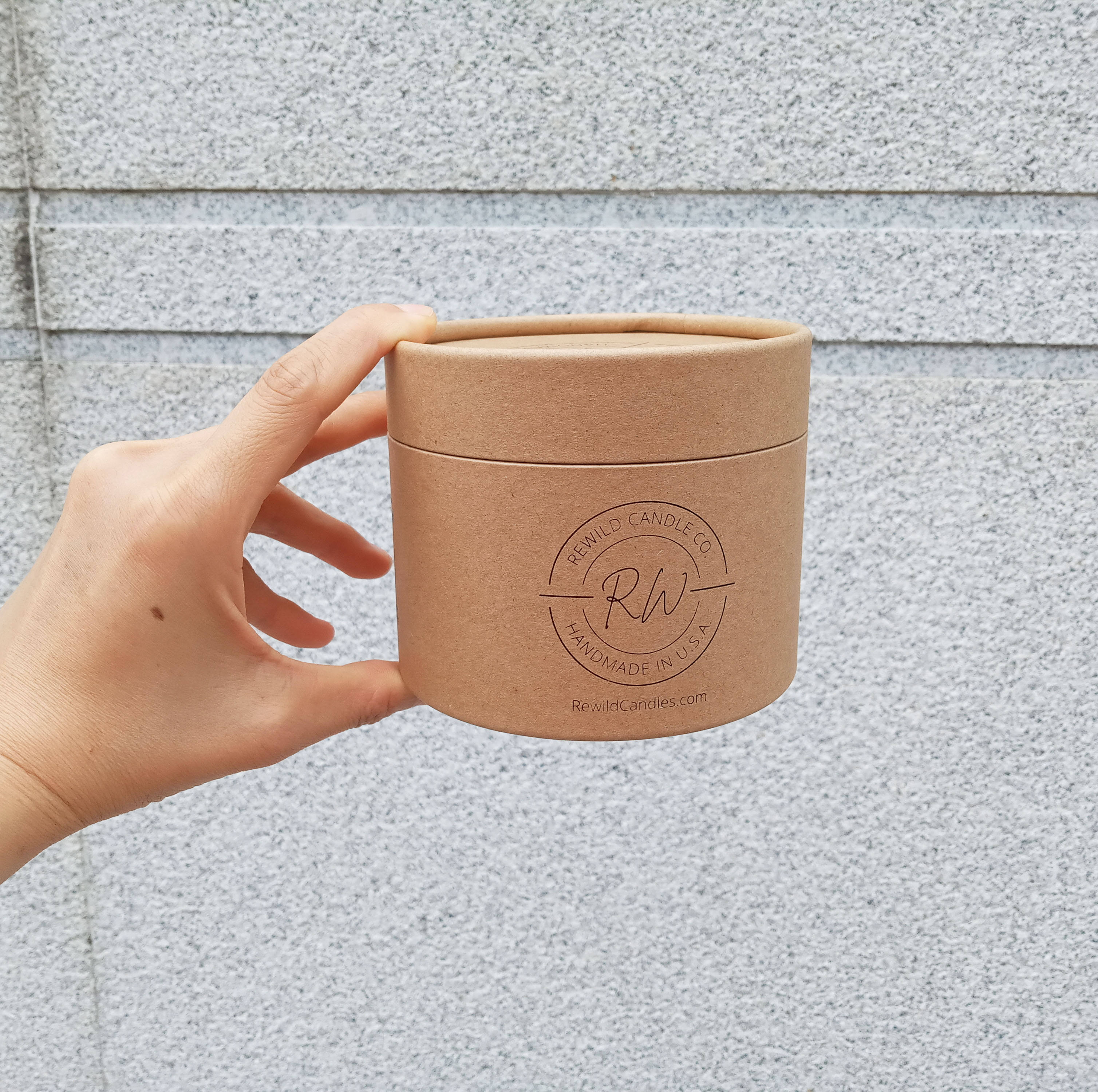 Embalagem de tubo de papel de vela personalizada com material 100% reciclado