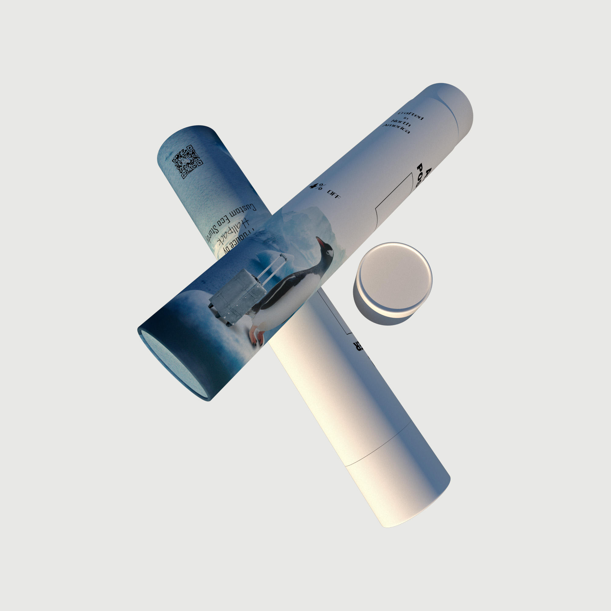 Pacote feito sob encomenda amigável da caixa do tubo redondo da caixa do cartão feito sob encomenda amigável do documento de Eco para o mapa do cartaz do papel de parede