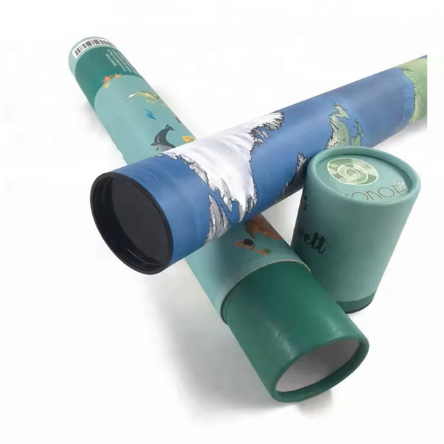 Pacote feito sob encomenda amigável da caixa do tubo redondo da caixa do cartão feito sob encomenda amigável do documento de Eco para o mapa do cartaz do papel de parede