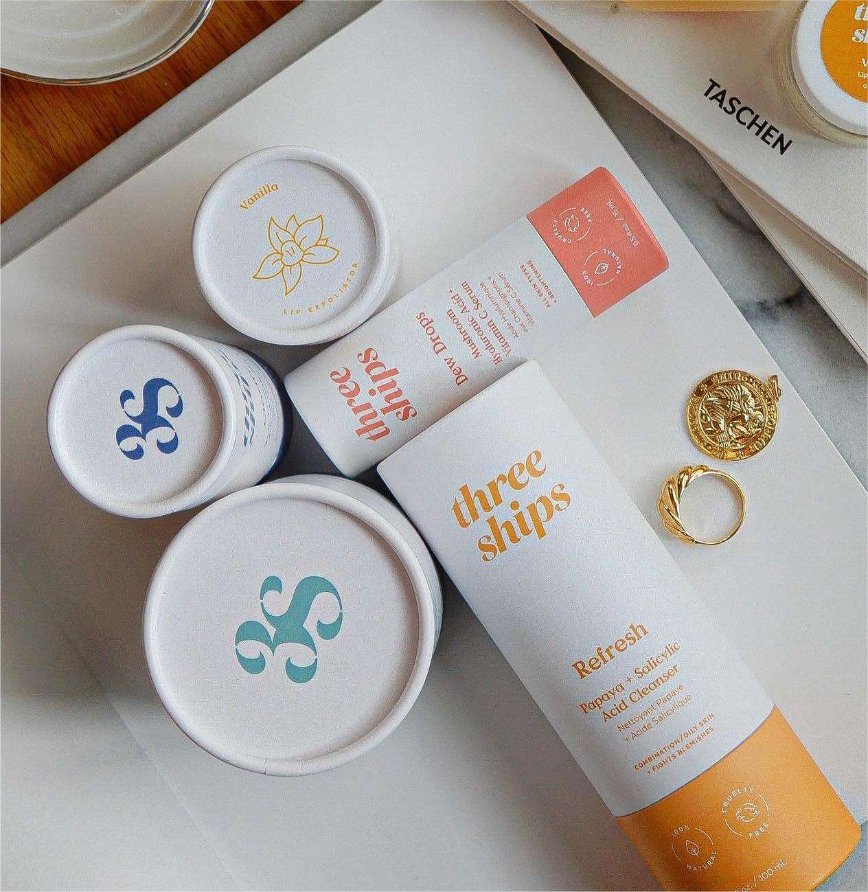 Caixa de cilindro de design, óleos essenciais cosméticos, garrafa de cuidados com a pele, papelão redondo, tubo de papel personalizado, caixa de embalagem para energia solta